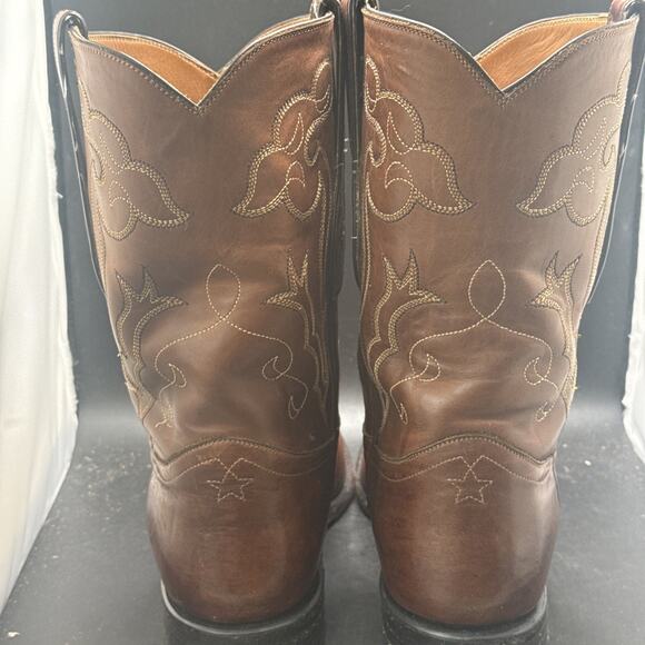 Tony Lama Signature Series Brown Leather Western Boots Men’s Size 10 EE USA main image 4
